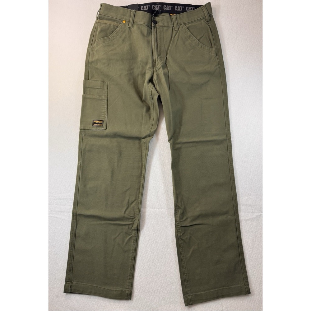 CAT Mens Utility Pants Flex Waistband Multi-Pockets Size 36x34 Green NWT